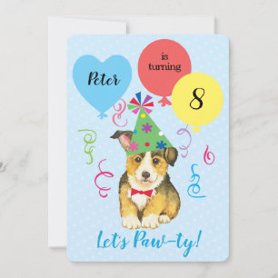 Invitation Balloons de fête d'anniversaire Pembroke Welsh Cor