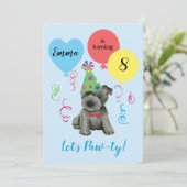 Invitation Balloons de fête d'anniversaire Scottish Terrier (Debout devant)