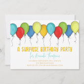 Invitation Balloons de fête d'anniversaire surprise Code QR F (Devant)