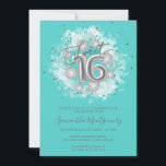 Invitation Balloons de fête d'anniversaire Sweet 16 en feuill<br><div class="desc">Faites savoir à vos amis de marquer leurs calendriers pour votre jour spécial avec ces belles invitations Sweet 16 bleu poussiéreux. Chaque invitation présente un design festif avec de beaux ballons, parfait pour créer l'ambiance pour une journée de plaisir et de célébration. Que vous prévoyiez d'organiser un grand gala en...</div>