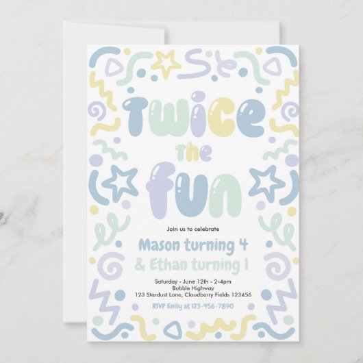 Invitation Balloons de fête d'anniversaire Twice The Fun Join (Devant)
