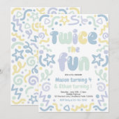 Invitation Balloons de fête d'anniversaire Twice The Fun Join (Devant / Derrière)
