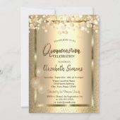 Invitation Balloons de trame à points Confetti d'or Quinceañe (Devant)