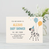 Invitation Balloons de zèbre mignons (Debout devant)