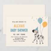 Invitation Balloons de zèbre mignons (Devant / Derrière)