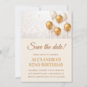 Invitation Balloons d'or moderne Enregistrer la date 82e anni (Devant)
