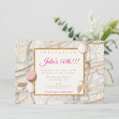 Invitation Balloons en flûtes dorées de 50ème partie (Debout devant)