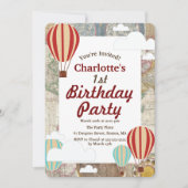 Invitation Balloons et nuages à air chaud Anniversaire du mon (Devant)