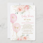Invitation Balloons Floraux Blush Twins Baby shower par la po (Devant)
