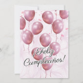 Invitation Balloons floraux rose espagnole 100e anniversaire (Dos)