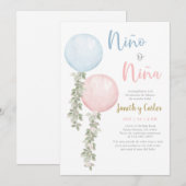 Invitation Balloons Genre Révéler Espagnol (Devant / Derrière)