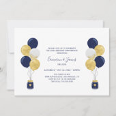 Invitation Balloons Or et Nuit 50e Anniversaire de Mariage (Devant)