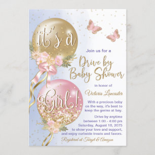 Invitation Balloons Papillon Covid Drive By Baby Shower