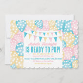 Invitation Balloons Pastel Prêt pour Pop Baby shower (Devant)