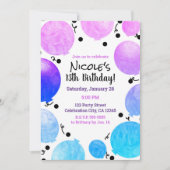 Invitation Balloons Pastel Rose violet Anniversaire (Devant)