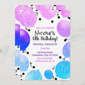 Invitation Balloons Pastel Rose violet Anniversaire (Devant / Derrière)