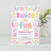Invitation Balloons pour une fête d'anniversaire conjointe de (Debout devant)