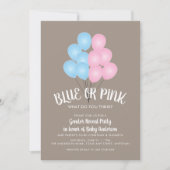 Invitation Balloons rose et bleu Fête de révélation de genre (Devant)