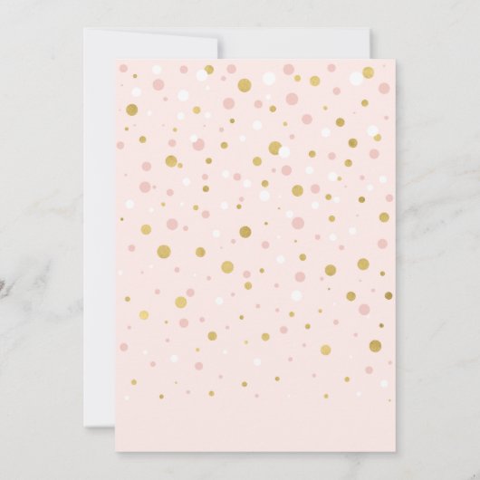 Invitation Balloons rose et or 1ère Fille Anniversaire (Dos)