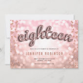 Invitation Balloons Rose Gold Poudré Anniversaire 18 Ans Pail (Devant)