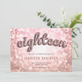 Invitation Balloons Rose Gold Poudré Anniversaire 18 Ans Pail (Debout devant)