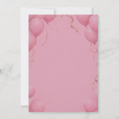 Invitation Balloons rose Moderne Calligraphie Stylish Sweet 1 (Dos)