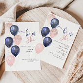 Invitation Balloons rose ou bleu Découvrir Genre vert