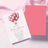 Invitation Balloons roses Aquarelle Baby shower fille