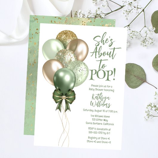 Invitation Balloons verts qu'elle est sur le point de faire d