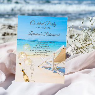 Invitation Balloons, Vin Verre Chaise Plage Retraite