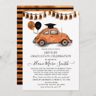 Invitation Balloons vintages D'Orange Beetle Conduits Par Dip