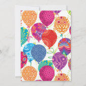 Invitation Balloons violets rose moderne 90e anniversaire (Dos)