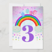 Invitation Balloons Whimsical Party Rainbow Stars Anniversair (Dos)