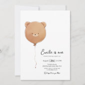 Invitation Ballot d'ours pour bébé minimal Anniversaire (Devant)