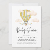 Invitation Ballotte à air chaud Baby shower simple (Devant)
