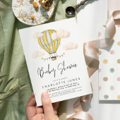 Invitation Ballotte à air chaud Baby shower simple