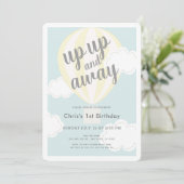 Invitation Ballotte à air chaud jaune vers le haut et loin 1e (Debout devant)