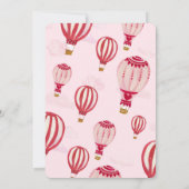 Invitation Ballotte à air chaud rose rouge 1er anniversaire (Dos)