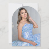 Invitation Ballotte bleu étincelle Quinceañera Photo (Dos)