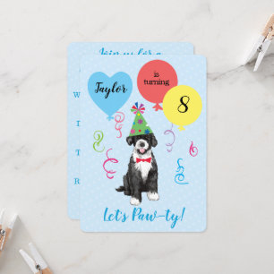 Invitation Ballotte de fête d'anniversaire Chien d'eau portug