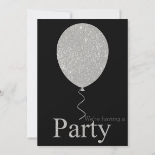 Invitation Ballotte de la Parties scintillant en noir et arge