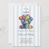 Invitation Ballotte d'eau Anniversaire Fête d'été Eau (Devant)