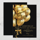 Invitation Ballotte Noir & Or moderne arc Anniversaire (Devant / Derrière)