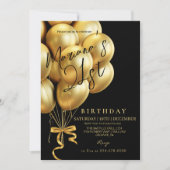 Invitation Ballotte Noir & Or moderne arc Anniversaire (Devant)