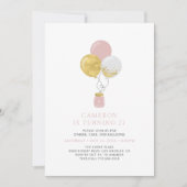 Invitation Ballotte Or et rose Fête d'anniversaire adulte mod (Devant)