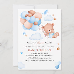 Invitation Ballotte Ours Teddy Nous Pouvons Attendre Baby sho