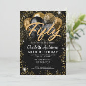 Invitation Ballotte Parties scintillant en or noir moderne n' (Debout devant)