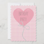 Invitation Ballotte rose et anniversaire En vichy (Dos)