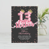 Invitation Ballotte rose et noire de la Couronne treize ans (Debout devant)