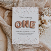 Invitation Ballotte rose et Rose or Parties scintillant 1er a